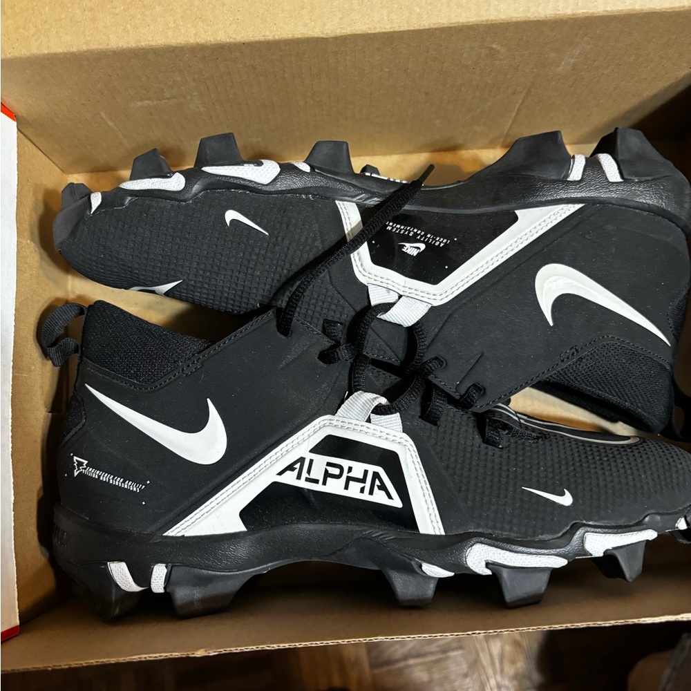 Nike Alpha Menace 3 Shark Cleats - Black and White